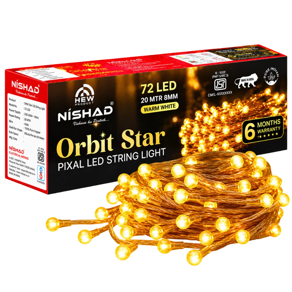 NISHAD Orbit Star 72 LED pixel string light with packaging
